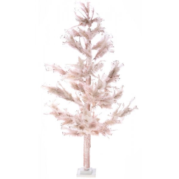 Χριστουγεννιάτικο Διακοσμητικό Δέντρο με Ροζ Φτερά (1,30m)